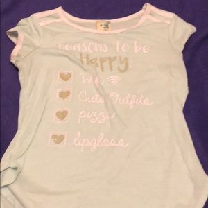 a cute childs teal/aqua tee shirt